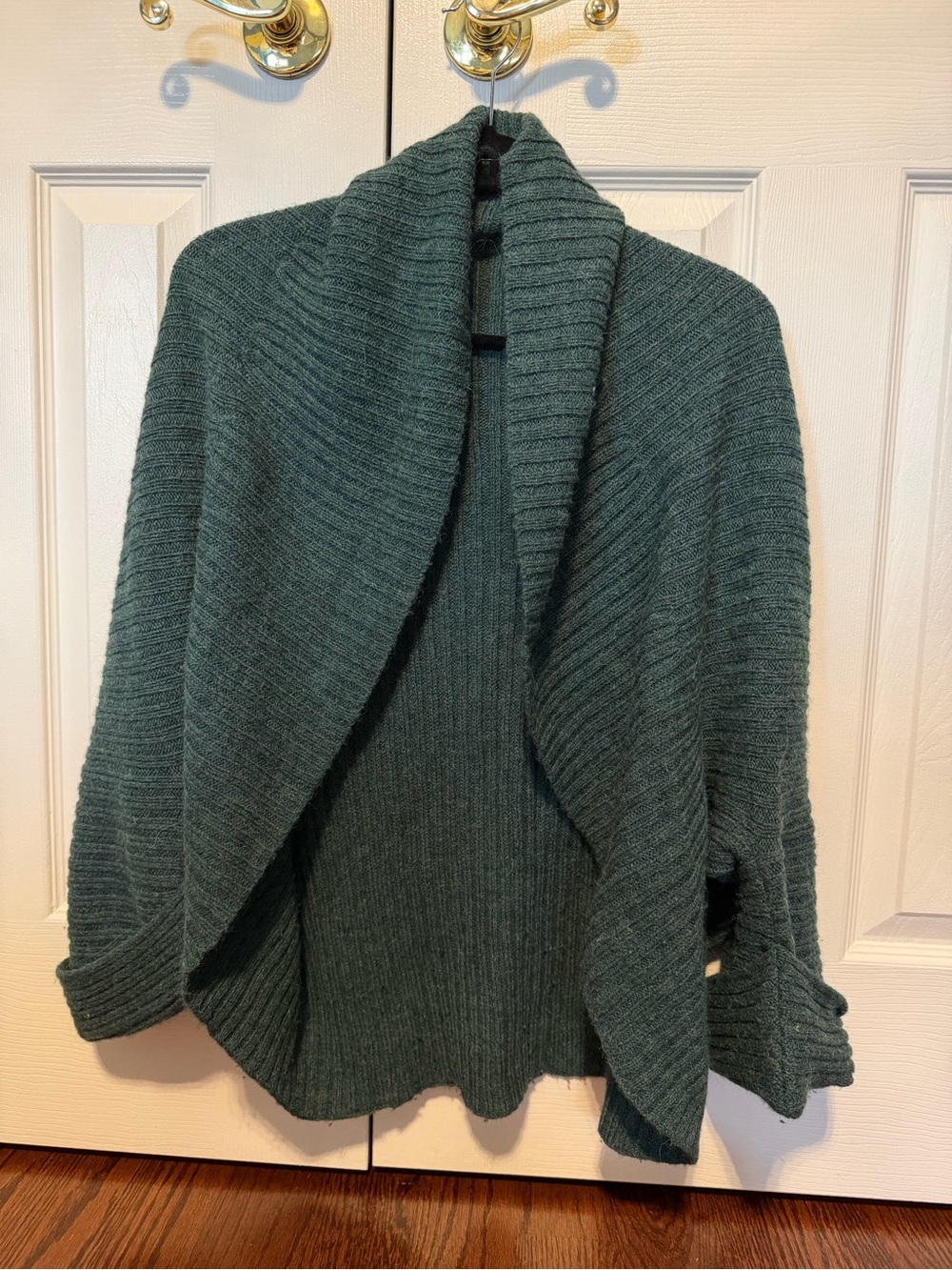 Banana Republic Dark Teal Ribbed Open-Front Shawl Cardigan